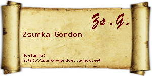 Zsurka Gordon névjegykártya